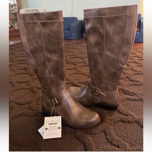 Kim Rogers Women's👩🏻Casual Tall Riding Boots👢Brown Sz 8M W CALF